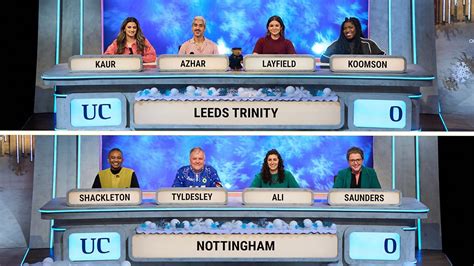 Bbc Two University Challenge Christmas Leeds Trinity V Nottingham