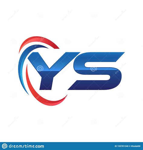 Logotipo Swoosh De La Letra Inicial Ys Rojo Y Azul Ilustración Del