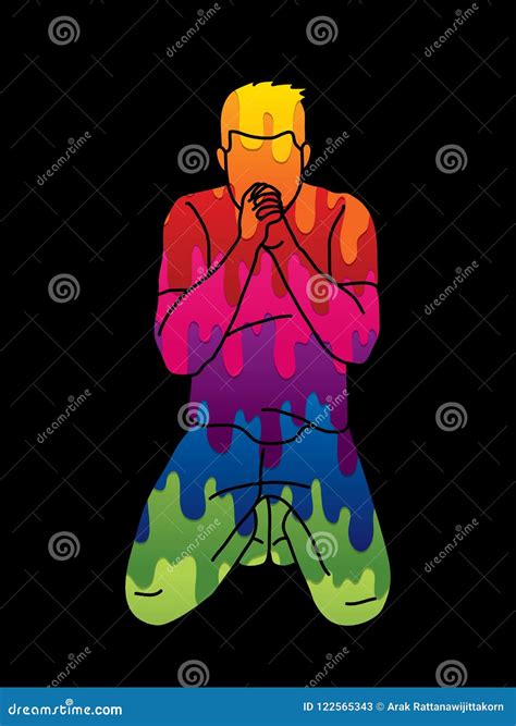 Prayer Christian Praying Cartoon Graphic Vector Stock Vector