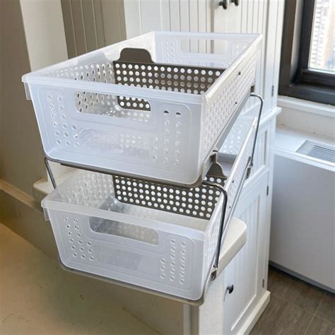 Madesmart 2 Tier Organizer Multi Purpose Slide Out Storage Baskets