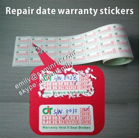 Custom Paper Warranty Stickers With Customized Company Name For Mobile ...