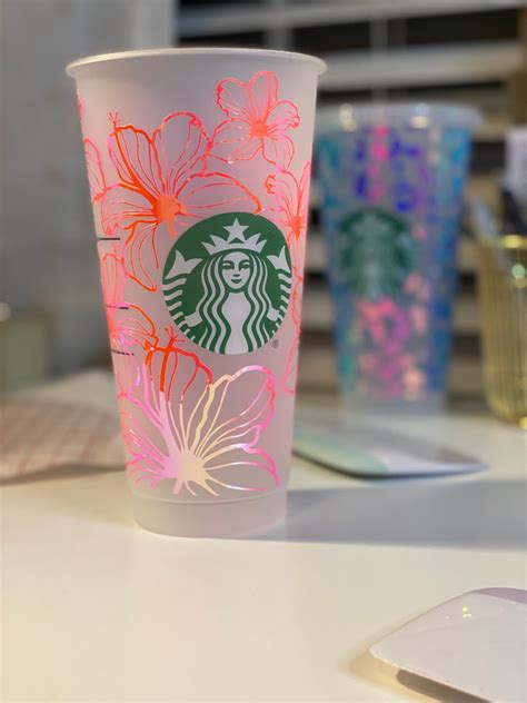 Hibiscus Flower Starbucks Cold Cup Etsy