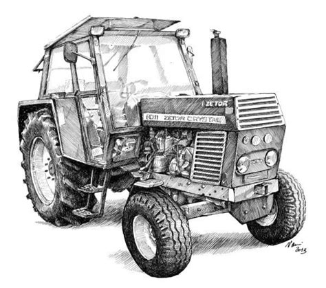 Zetor Crystal 8011 Tractor Art Tractor Drawing Classic Tractor