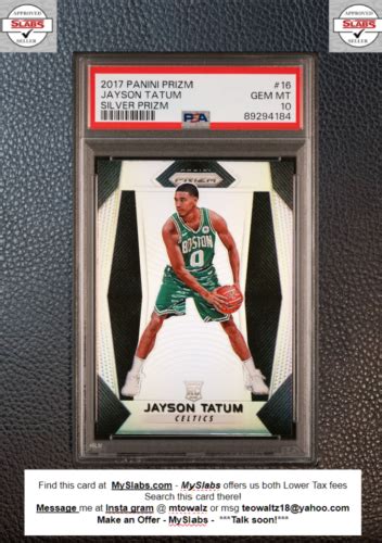 Jayson Tatum Panini Prizm Silver Rc Rookie Psa Gem Mt