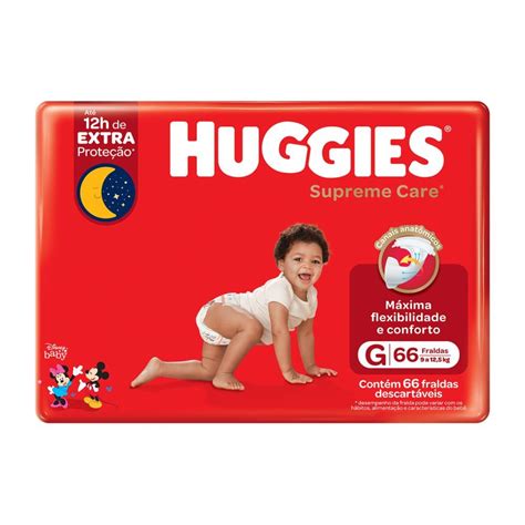 Fralda Huggies Supreme Care Hiper Tamanho G C 66 Unidades JMC Fraldas