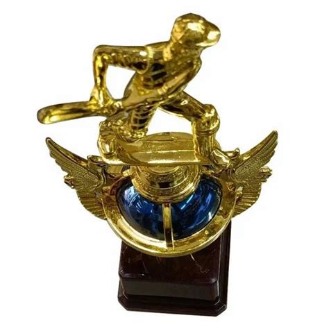 Brass 10inch Golden Cricket Trophy For Sports Tournament Shape