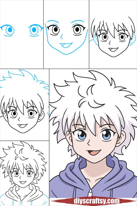 How To Draw Killua Zoldyck Sketchok Easy Drawing Guides