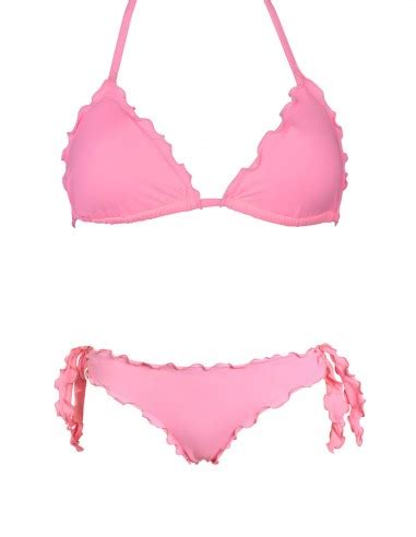 Bikini Triangolino Frou Frou Con Slip O Brasiliana Fiocchi Rosa