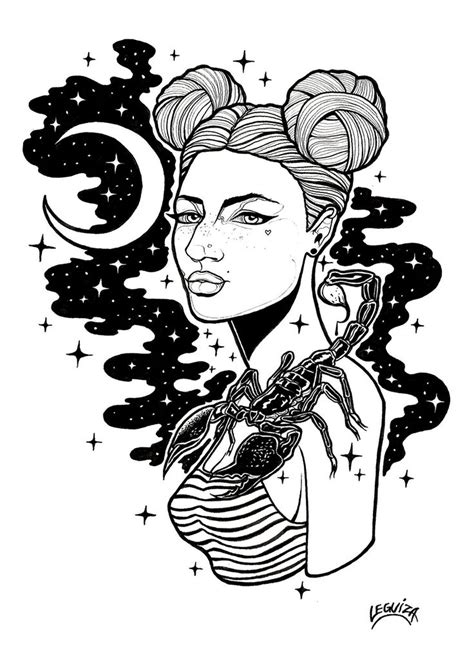 Scorpio, queen of the night | Scorpio art, Zodiac art, Astrology art