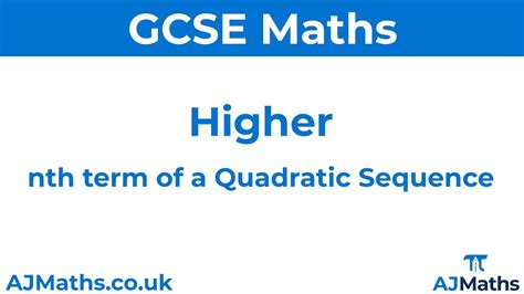 Finding The Nth Term Of A Quadratic Sequence Gcse Maths Youtube