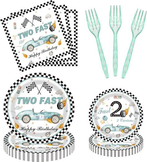 Amazon Two Fast Birthday Decorations Pcs Two Fast Plates And