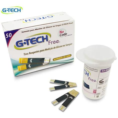 Fita Teste Glicose Tira Glicemia G Tech Free 50 Unidades Tiras Para