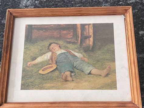 Albert Anker Bild Schlafender Knabe Im Heu Kaufen Auf Ricardo