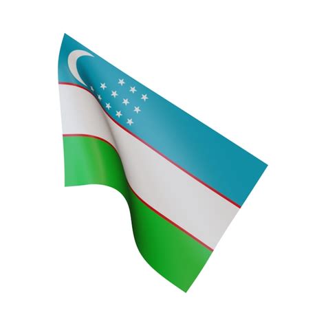 Premium Photo 3d Illustration Flag Of Uzbekistan White Background