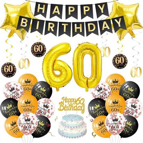 Decoration Anniversaire 60 Ans Femme Homme 60 Ans Anniversaire Ballon