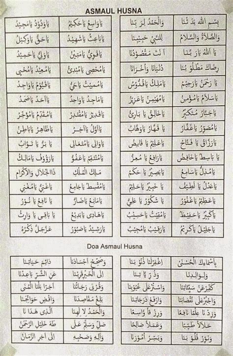 Bismillahi Badana Teks Asmaul Husna Latin Emsekflol