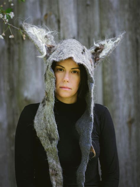 Festival Hood Tribal Wolf Headdress Wolf Spirit Hood Animal Etsy