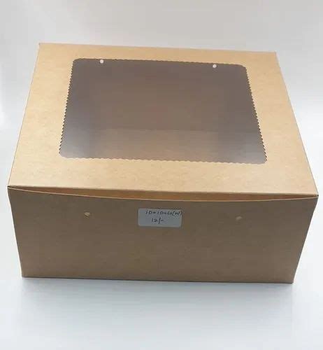 Packaging Size Gm Brown Kraft Paper Window Cake Box Gsm At