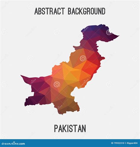 Mapa De Paquist N En Poligonal Geom Trico Estilo Del Mosaico Stock De