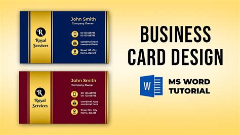 How To Make Business Card Design In Ms Word Visiting Card Design In