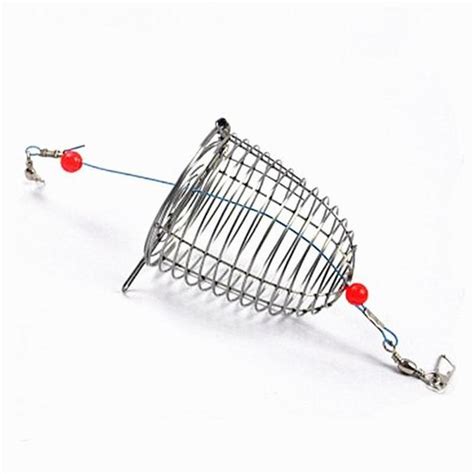 Fishing Trap Basket Feeder Holder Stainless Steel Fishing Lure Cage