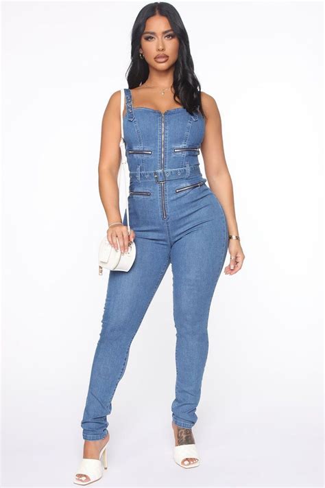 My Best Girls Denim Jumpsuit Medium Wash Denim Jumpsuit Jumpsuit