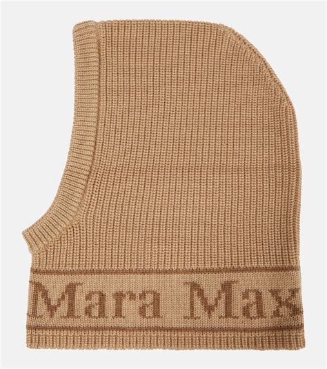 Gong logo wool ski mask in brown - Max Mara | Mytheresa