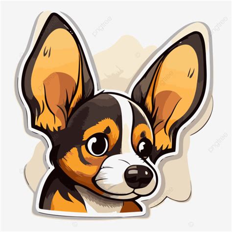 Cute Animal Sticker That Has Big Ears Vector Clipart Dog Ear Dog Ear