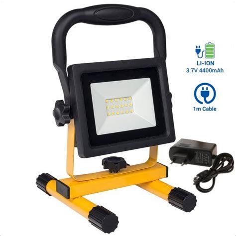 Projecteur Led De Chantier Rechargeable 20W Avec Batterie Lithium