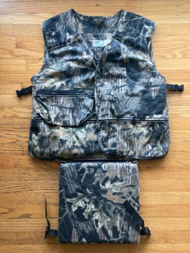 Vintage Mossy Oak Camo Turkey Vest W Cushion Vtg Xl Hunting Deer Bird Real Tree Ebay