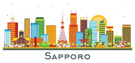 Premium Vector Sapporo Japan City Skyline With Color Buildings