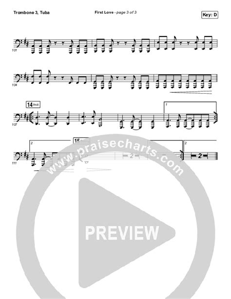 First Love Live Trombonetuba Sheet Music Pdf Kari Jobe Praisecharts