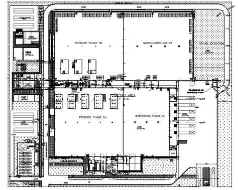 Warehouse construction plan CAD drawing - Cadbull