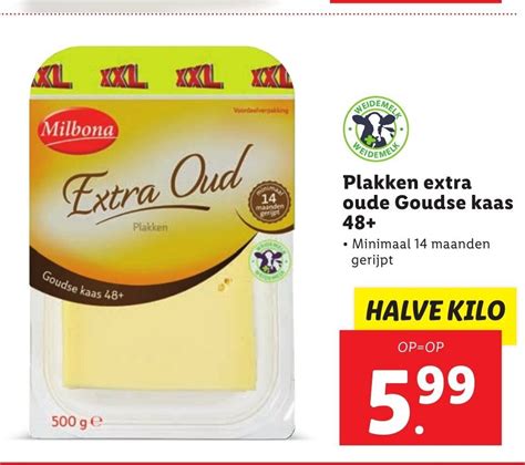 Milbona Plakken Extra Oude Goudse Kaas 48 500G Aanbieding Bij Lidl