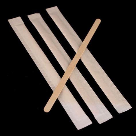 2020 14cm Wrapped Wood Stirrer For Coffee Tea Drink Disposable Wooden