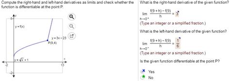 Solved Compute The Right Hand And Left Hand Derivatives As Limits And Check Whether The What