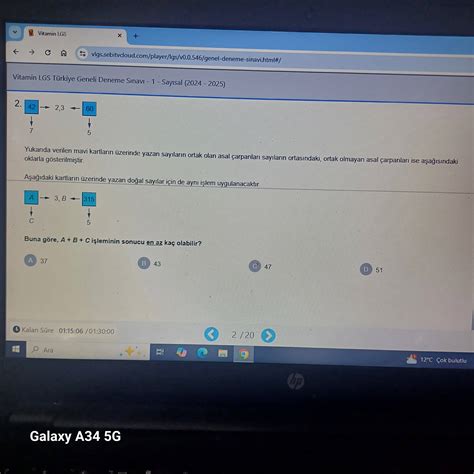7 Sınıf Mat 1 Dönem 1 Yazılı