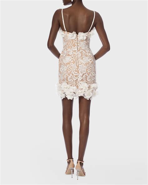 Helsi Quinn Floral Applique Lace Mini Dress Neiman Marcus