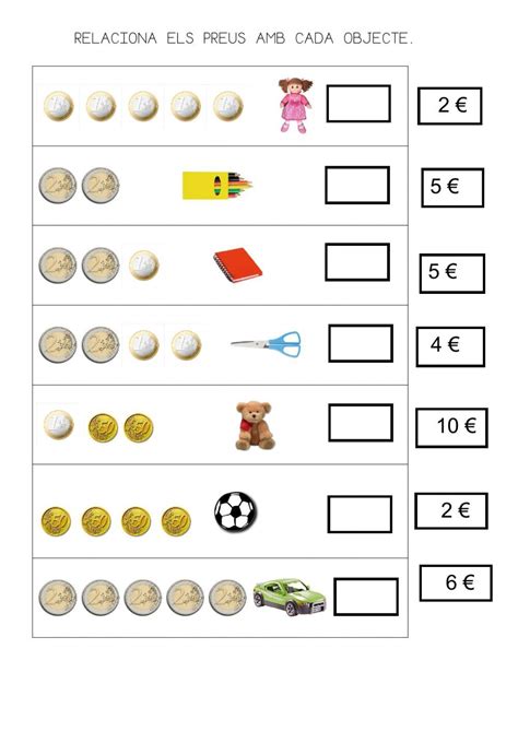 Euros interactive activity for 1r de Primària You can do the exercises