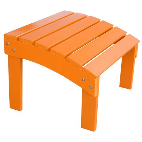 Amerihome Tangerine Orange Wood Outdoor Ottoman Footrest With Painted