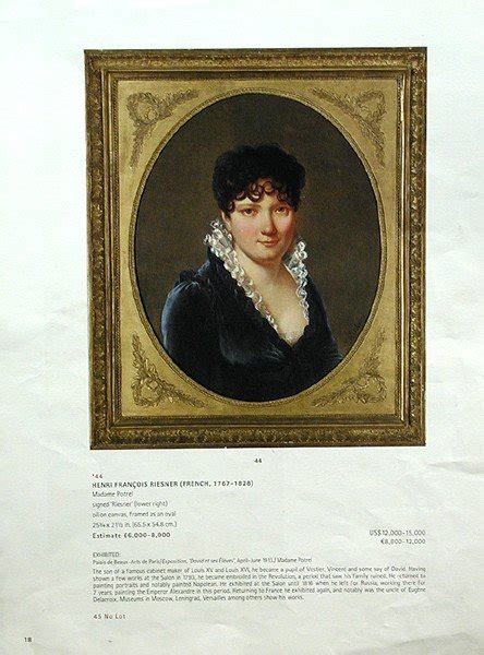 Proantic Portrait De Une Femme Par Henri Fran Ois Riesner