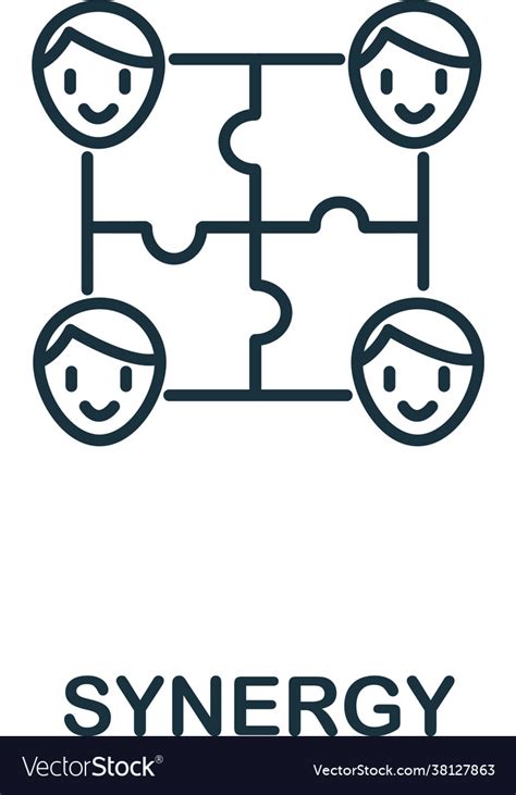 Synergy Icon From Teamwork Collection Simple Line Vector Image