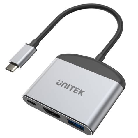 Adapter Unitek Usb Typ C Na Hdmi K Usb A Usb C W Proline