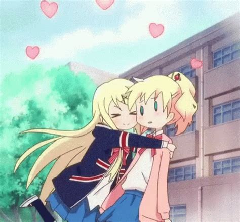 Anime Hug Hearts GIF - AnimeHug Hearts Hug - Discover & Share GIFs