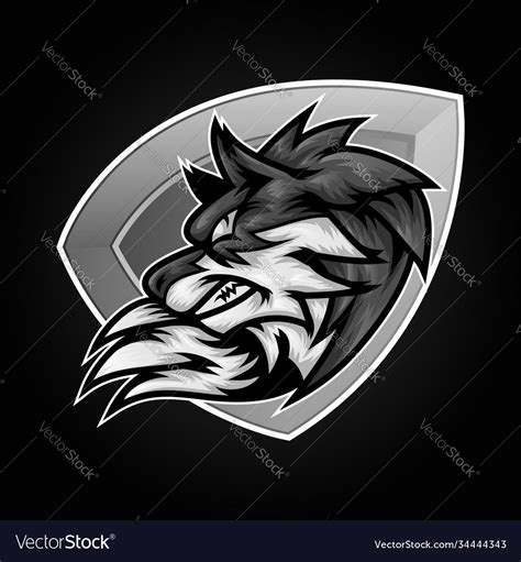 Wild Wolf Esport Mascot Logo Design Shield Vector Image