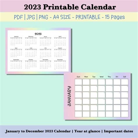 2023 Calendar Printable - MasterBundles