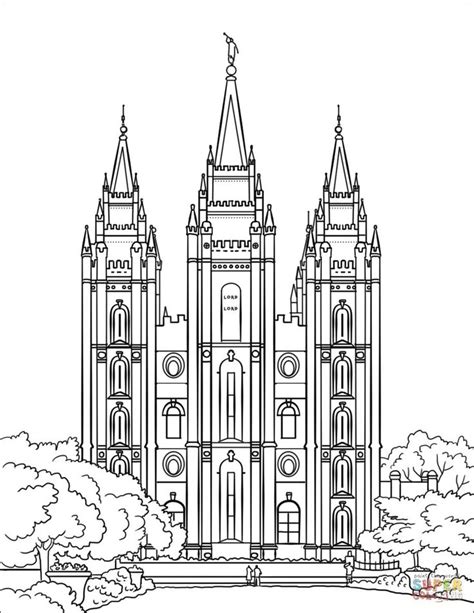 Temple Coloring Page Salt Lake City Temple Coloring Page Free Printable