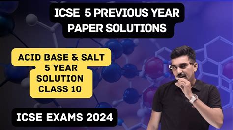 Acid Bases And Salt Pyq Icse Class Year Previous Questions