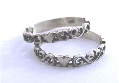 Sterling Silver Filigree Heart Stack Ring Goldfish Jewellery Design