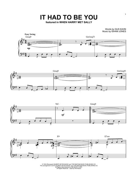 It Had To Be You [jazz Version] Arr Brent Edstrom By Isham Jones Sheet Music For Piano Solo